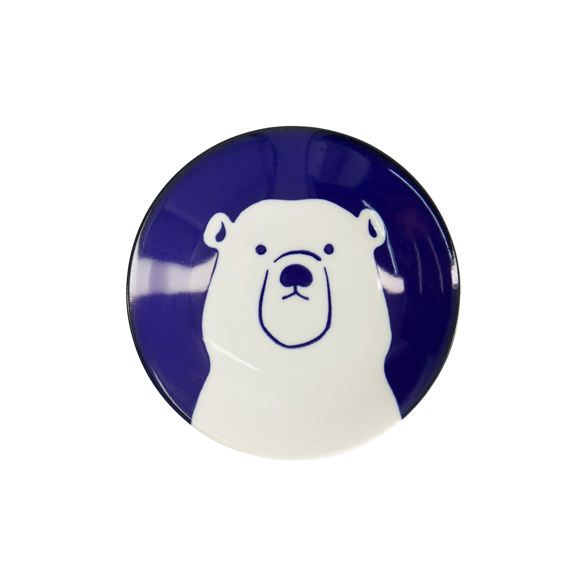 Polar Bear Kawaii tallerken, blå/hvid - Ø13,7 cm.